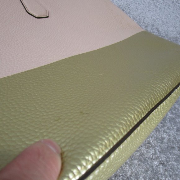 Tory Burch Tote Bag Pink Gold Leather Large - Picture 6 of 12